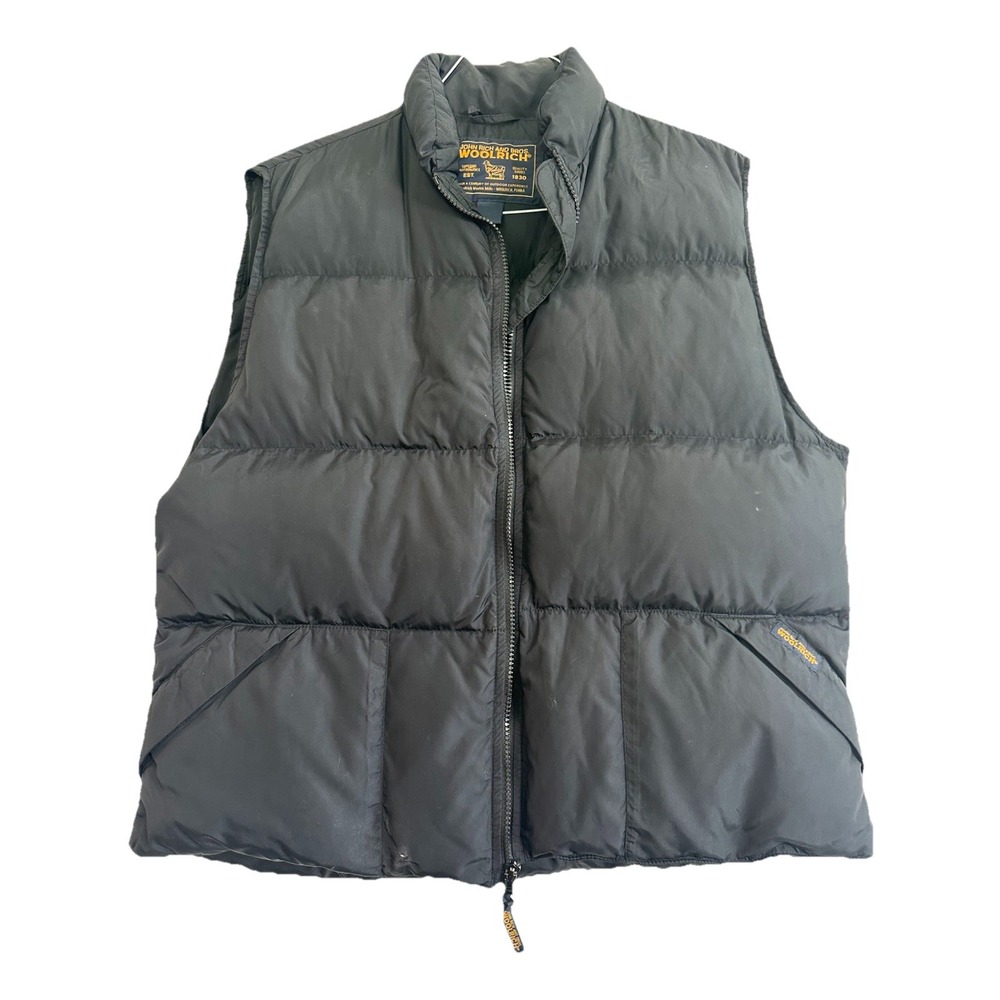 Woolrich Down Vest Made In USA XL Puffer Black